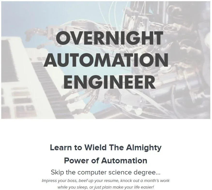 Overnight Automation Engineer course